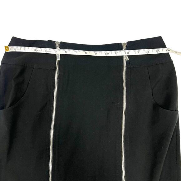 Adrienne Vittadini Studio Skirt Black Double Zip Front Women's 6 Career Office - Picture 4 of 13